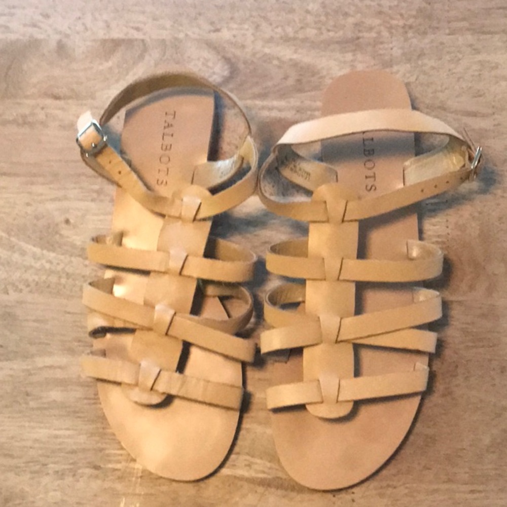 Talbots Nude Leather Sandals Size 7.5